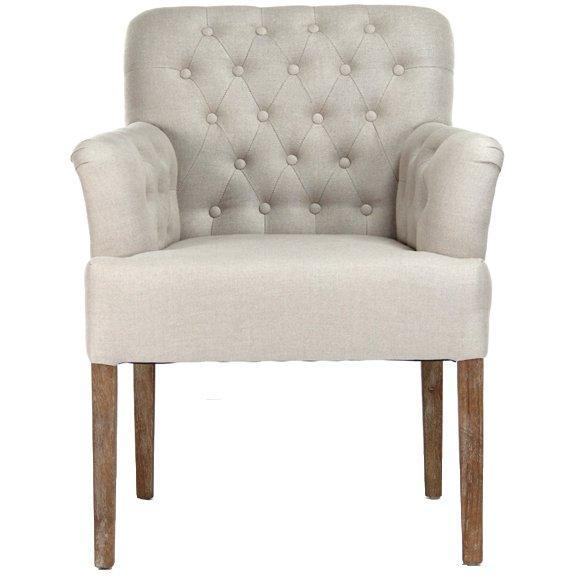 Chaise capitonnée en jute et lin
