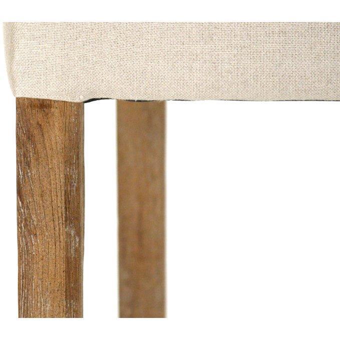 Chaise capitonnée en jute et lin