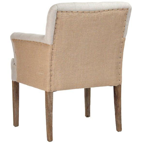 Chaise capitonnée en jute et lin