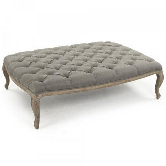 Grand pouf capitonné gris Maison