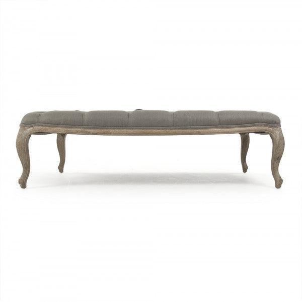 Grand pouf capitonné gris Maison