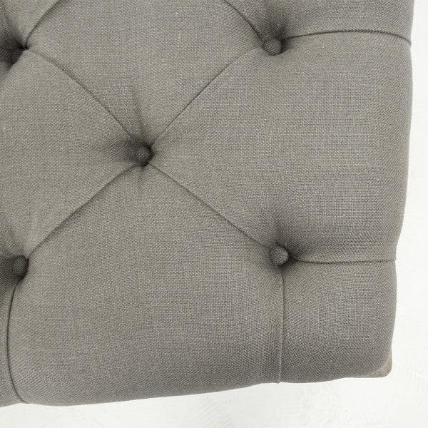 Grand pouf capitonné gris Maison