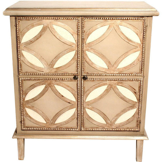 Commode sculptée géométrique à 2 portes LaSalle