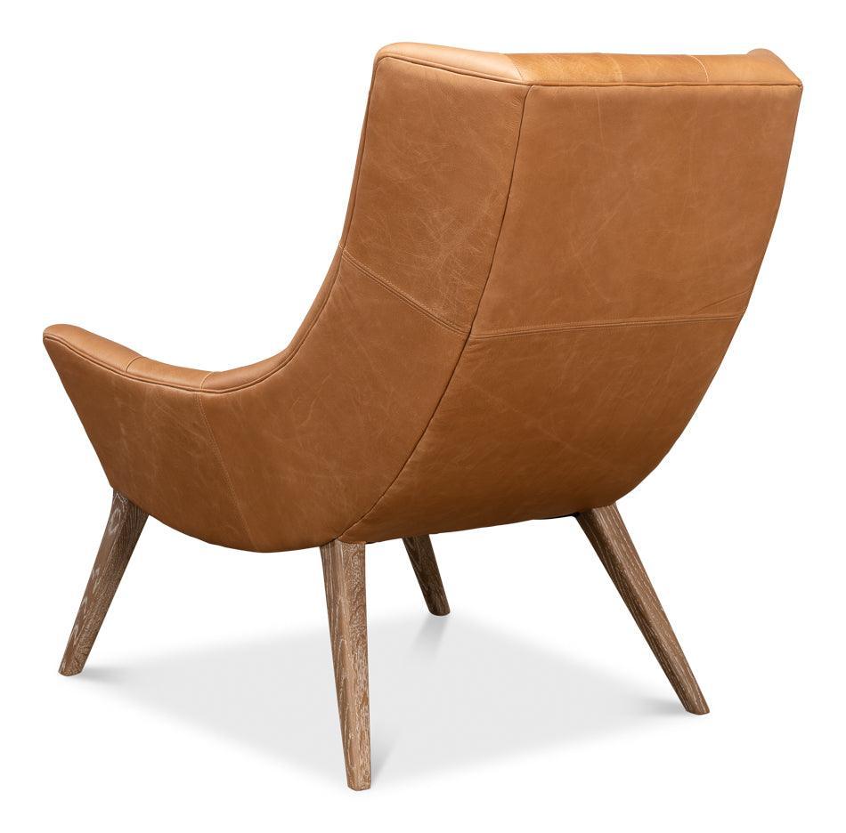 Fauteuil relax en cuir matelassé marron clair