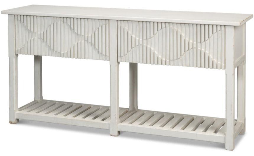 Table console à panneau surélevé Lola