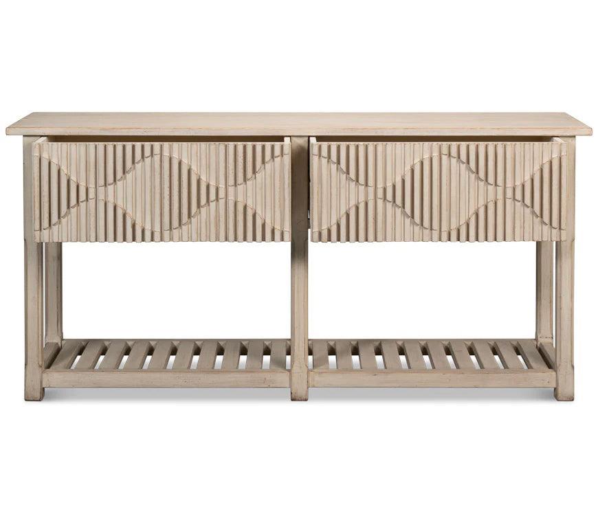 Table console à panneau surélevé Lola