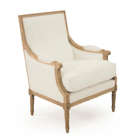 Fauteuil club Louis Natural blanc cassé