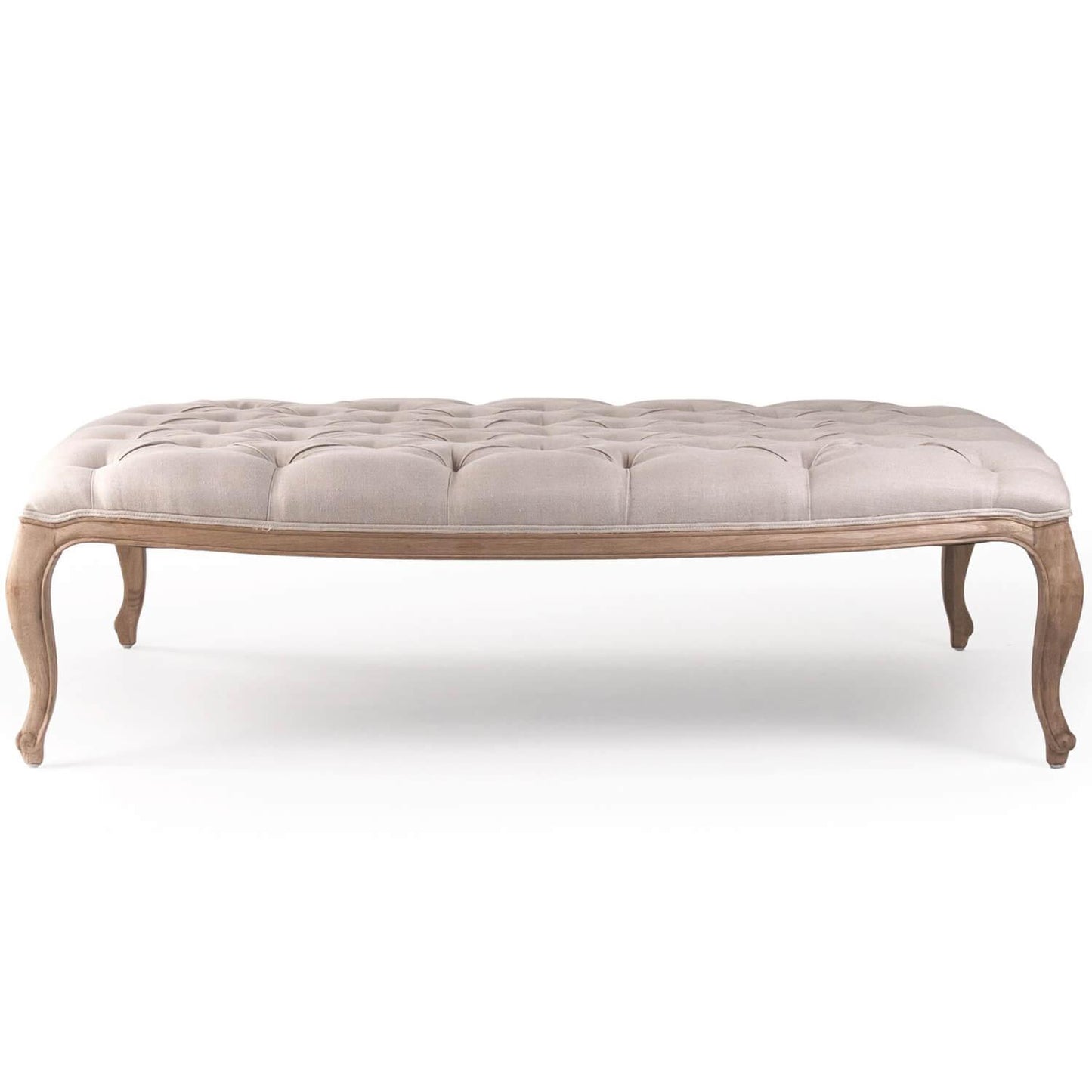 Pouf touffeté en lin naturel Maison
