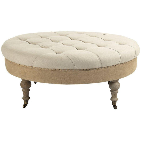 Pouf rond touffeté Maison