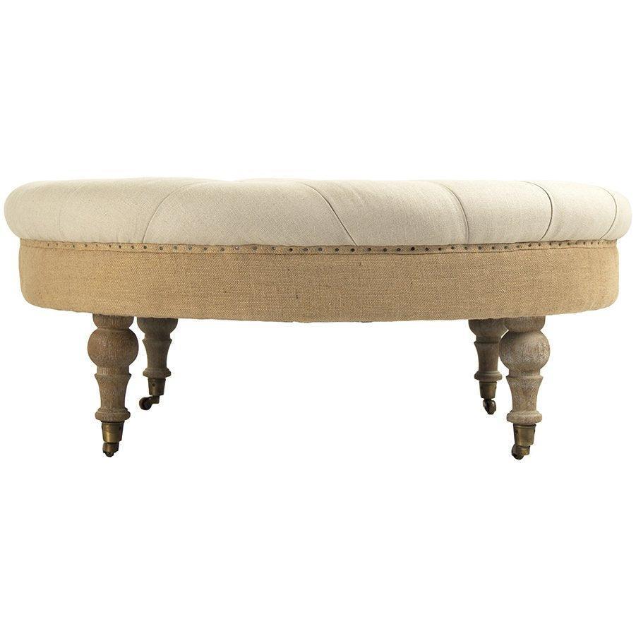 Pouf rond touffeté Maison