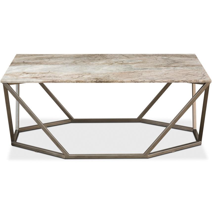 Table basse trapézoïdale en marbre Geo