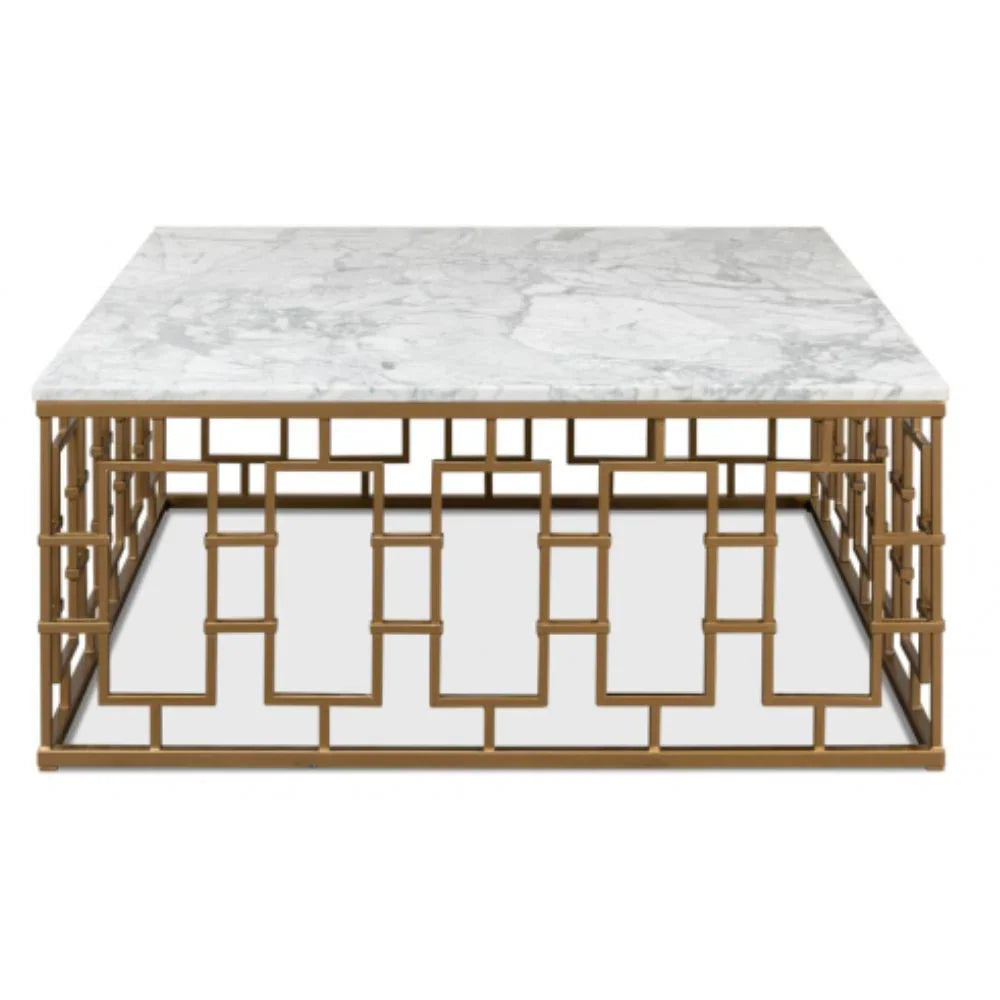 Table basse en marbre italien Brass Gate