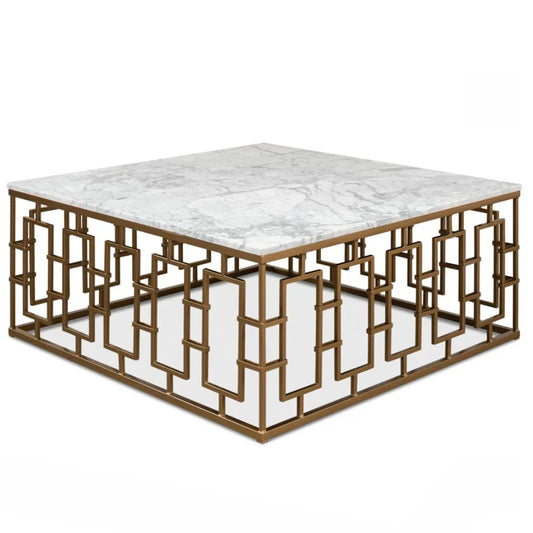 Table basse en marbre italien Brass Gate
