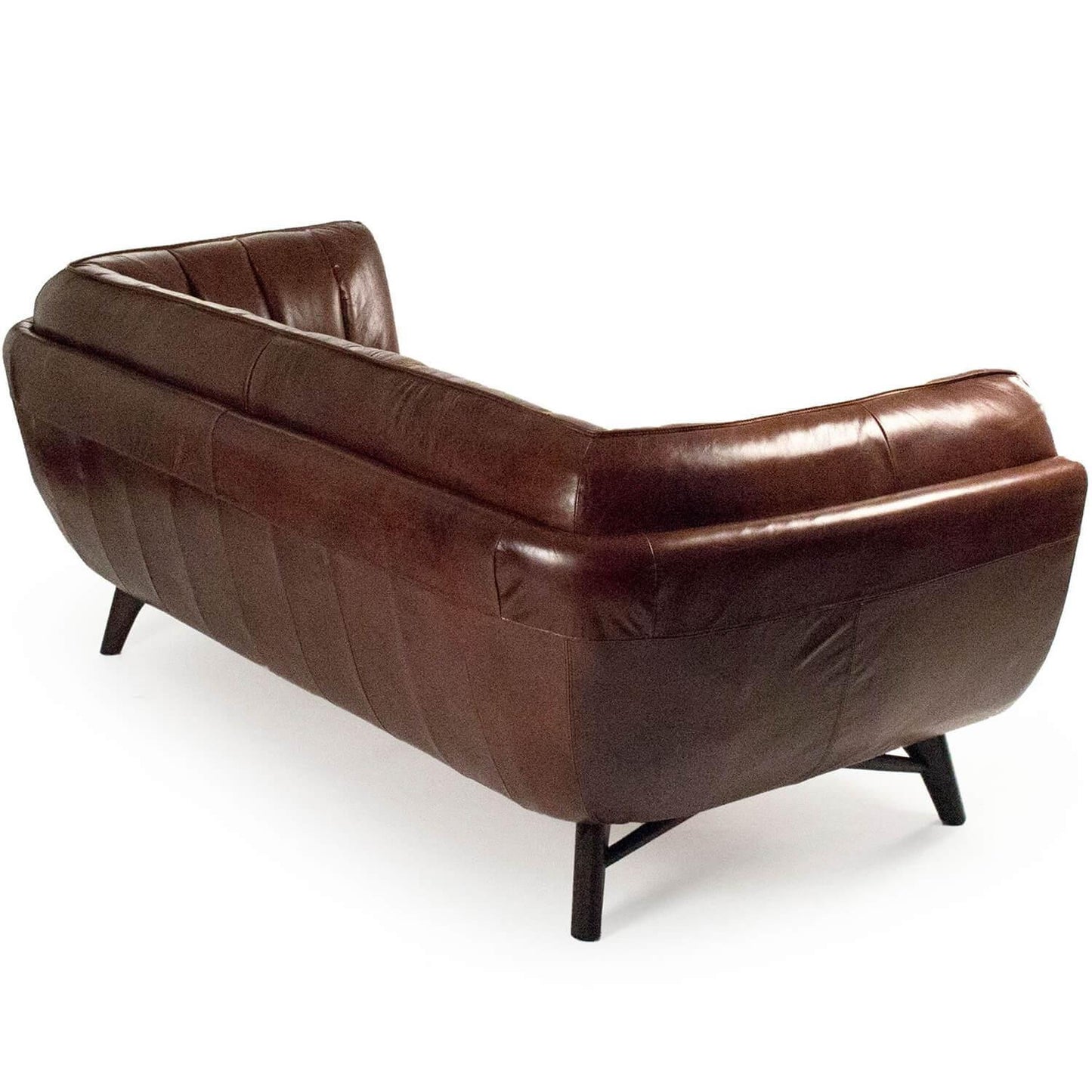 Canapé en cuir marron du milieu du siècle