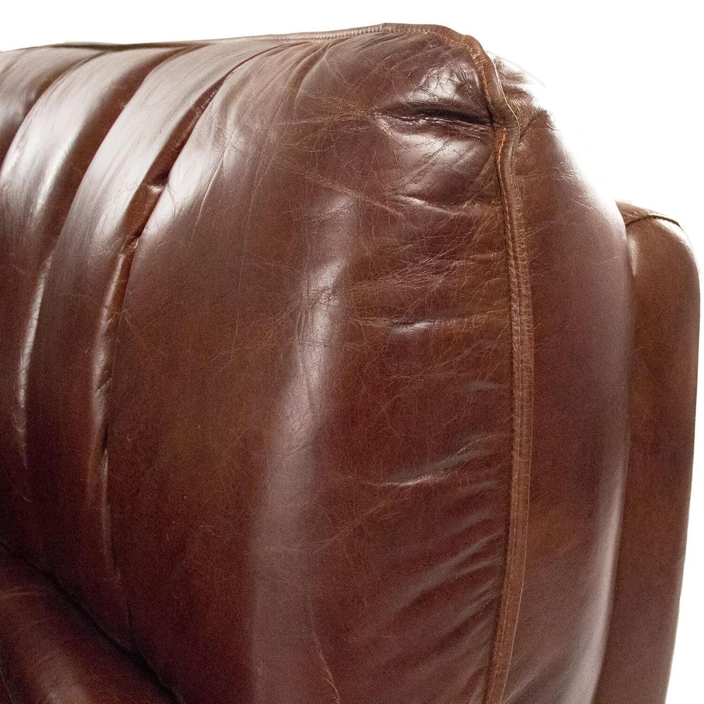 Canapé en cuir marron du milieu du siècle