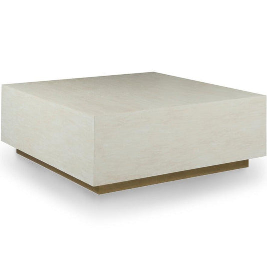 Table basse moderne avec base dorée