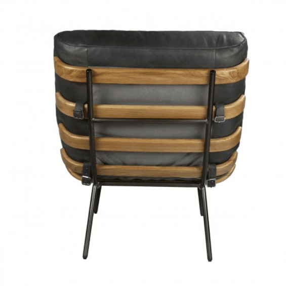 Fauteuil de salon moderne en cuir capitonné