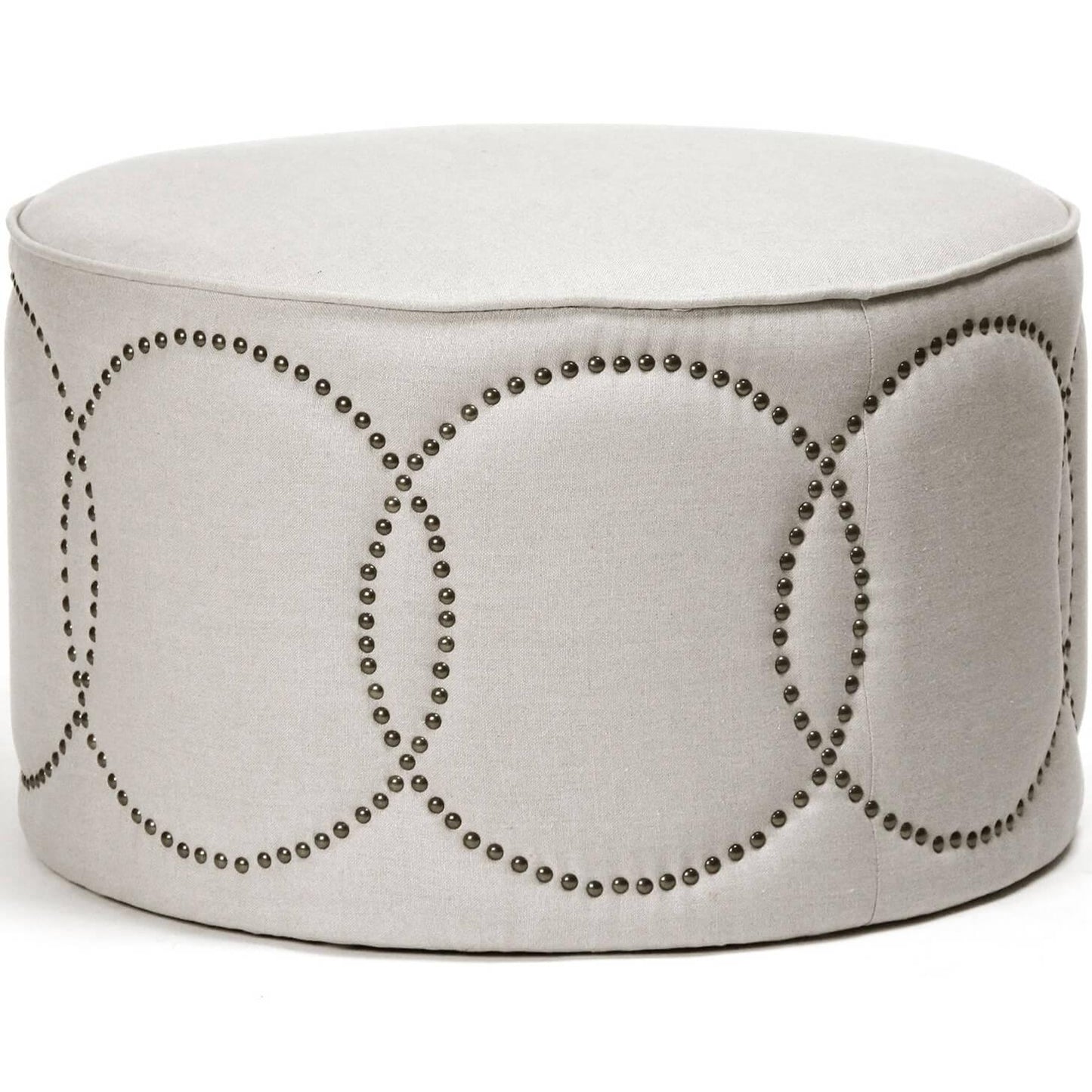 Pouf rond clouté