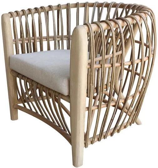 Fauteuil d'appoint en rotin de plantation naturel