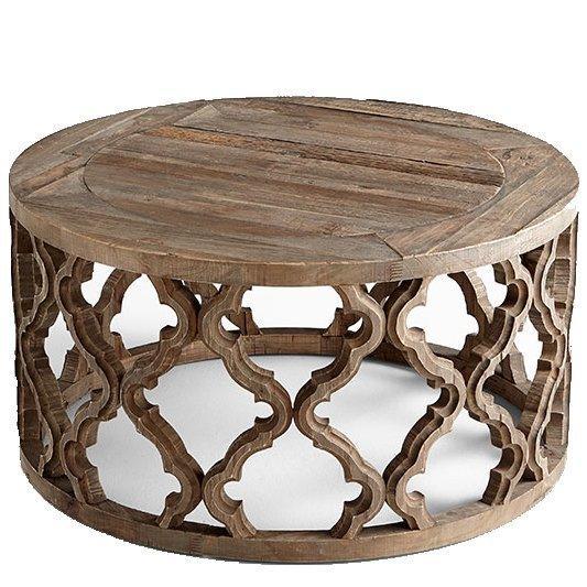 Table basse en bois naturel à quatre feuilles