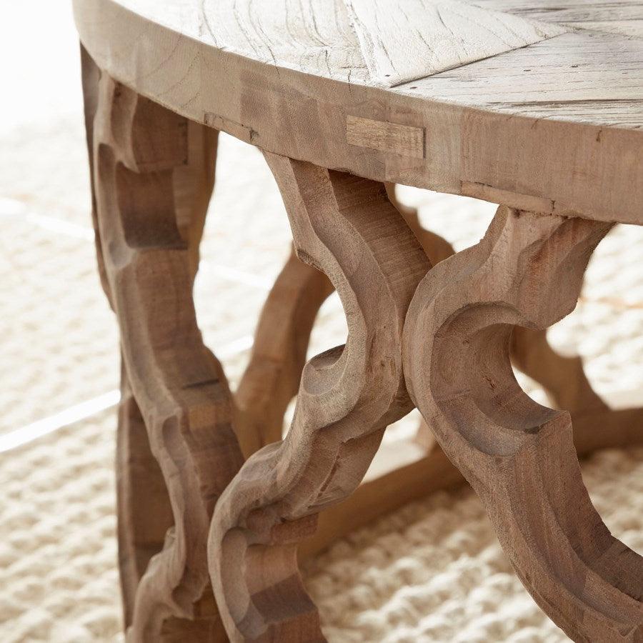 Table basse en bois naturel à quatre feuilles