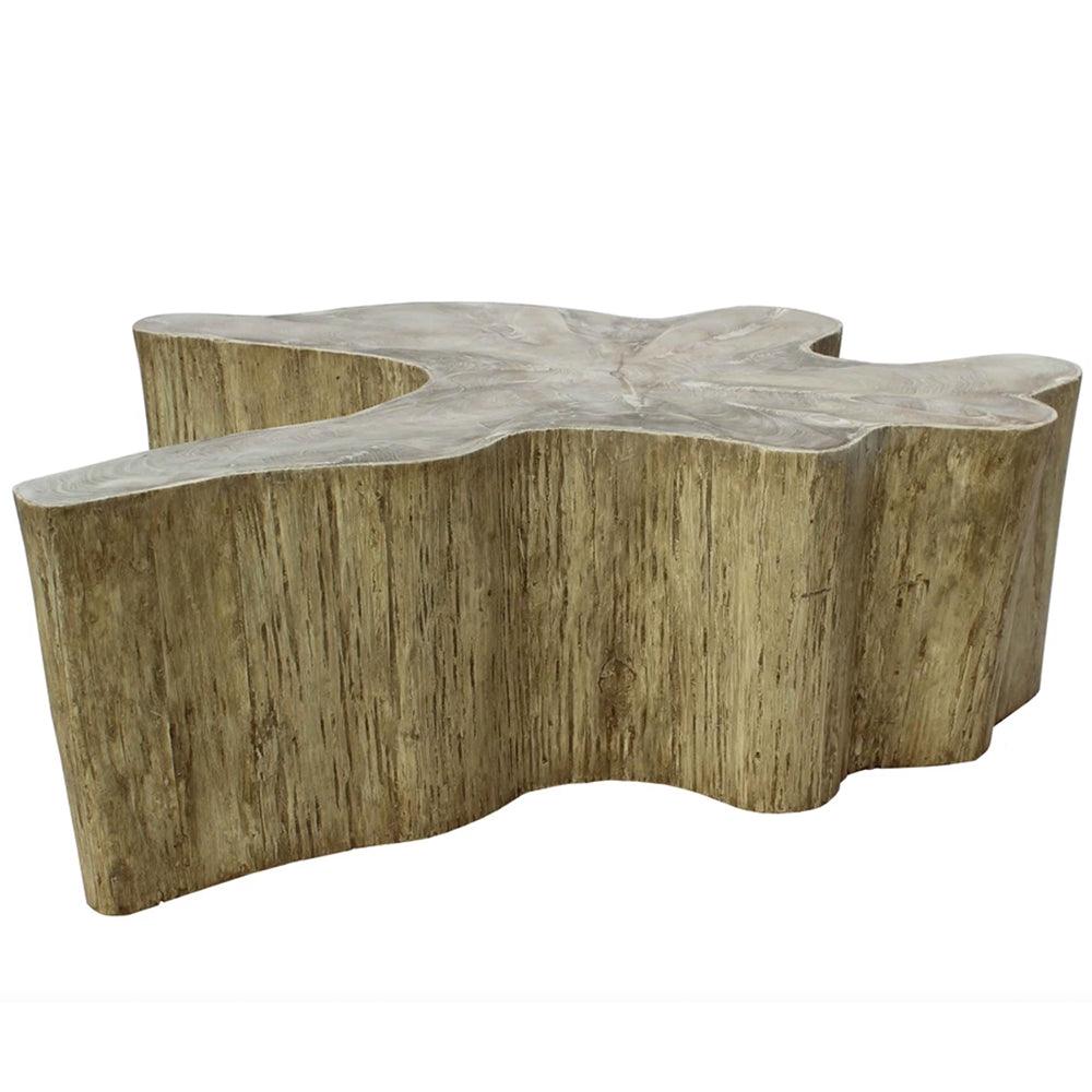 Table basse en tronc d'arbre en teck
