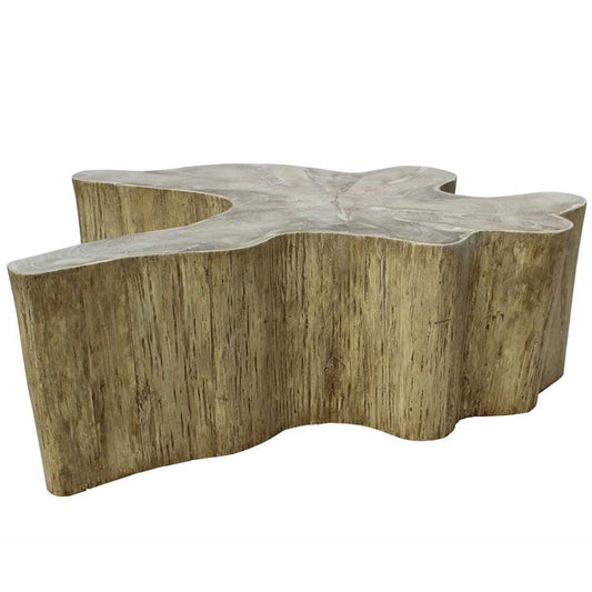 Table basse en tronc d'arbre en teck