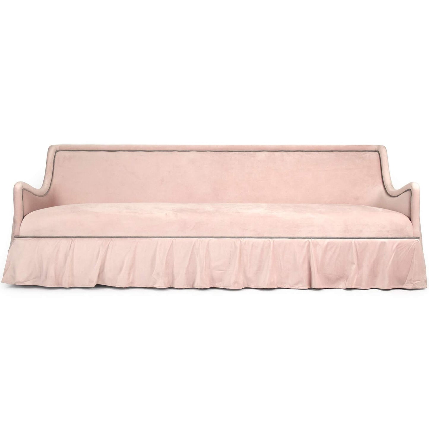 Canapé en velours moelleux avec jupe rose