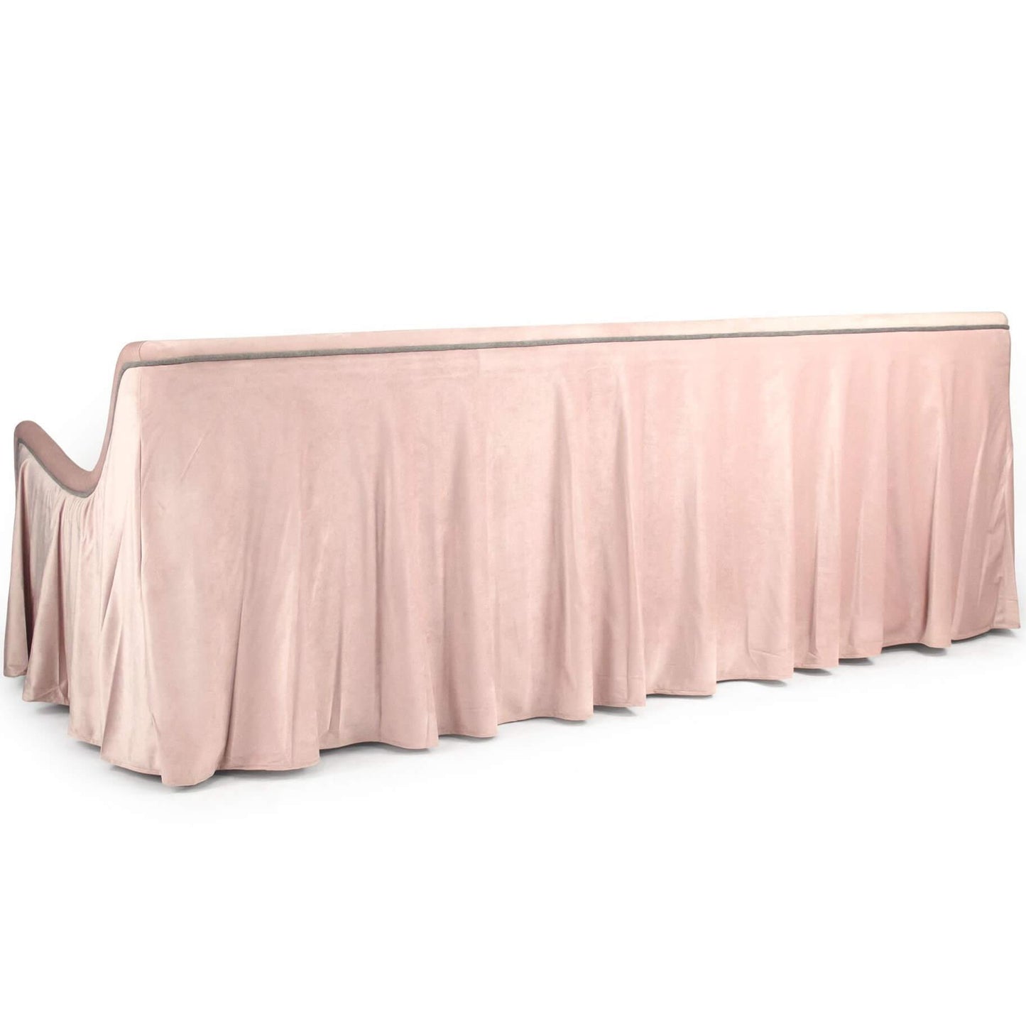 Canapé en velours moelleux avec jupe rose