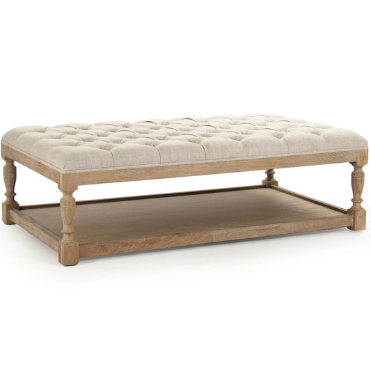 Pouf rectangulaire en lin Provence