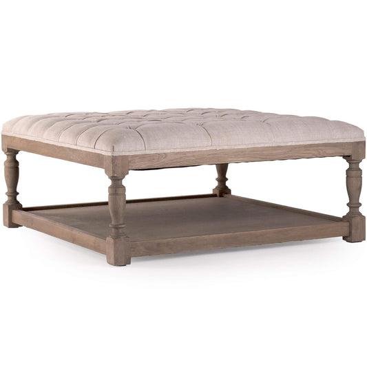 Pouf carré capitonné Provence