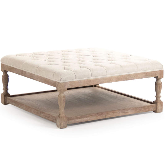 Pouf carré en chêne récupéré