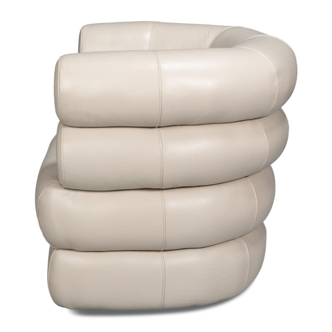 Chaise pivotante en cuir blanc cristal