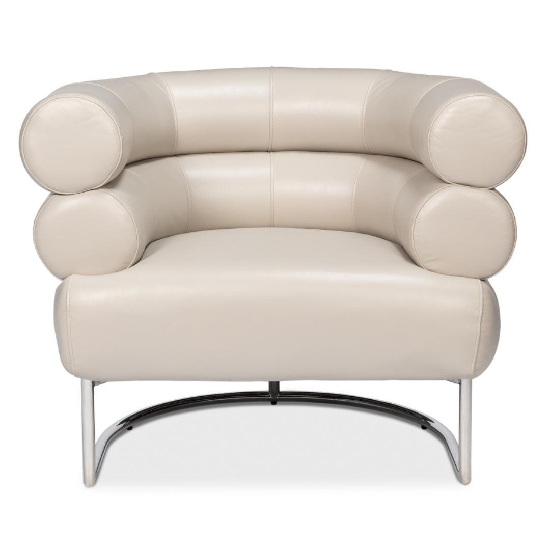 Fauteuil d'appoint en cuir blanc cristal