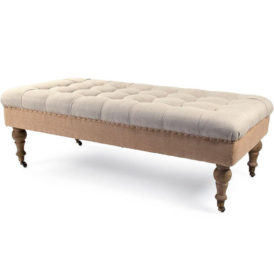 Pouf Royal Maison en chêne touffeté