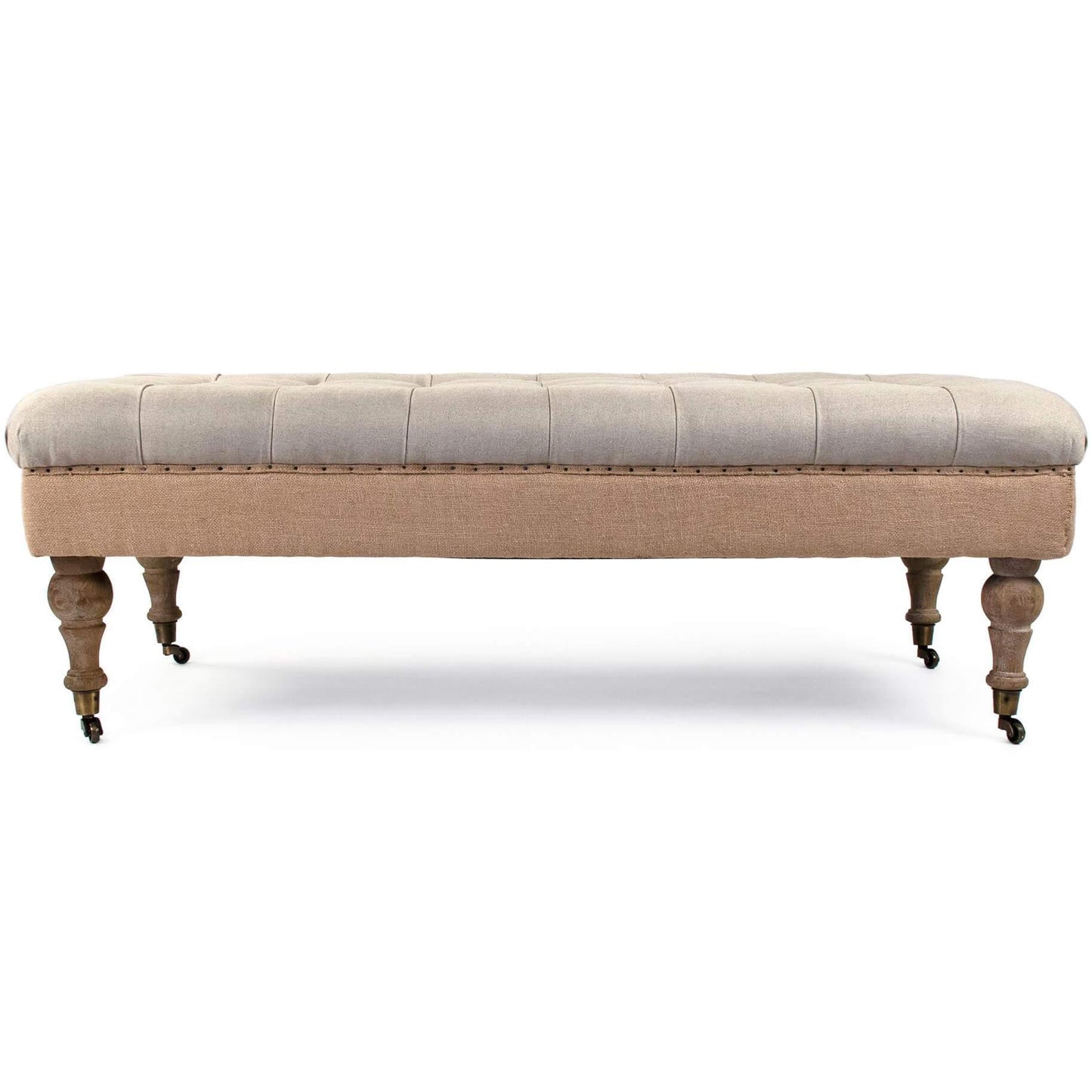 Pouf Royal Maison en chêne touffeté