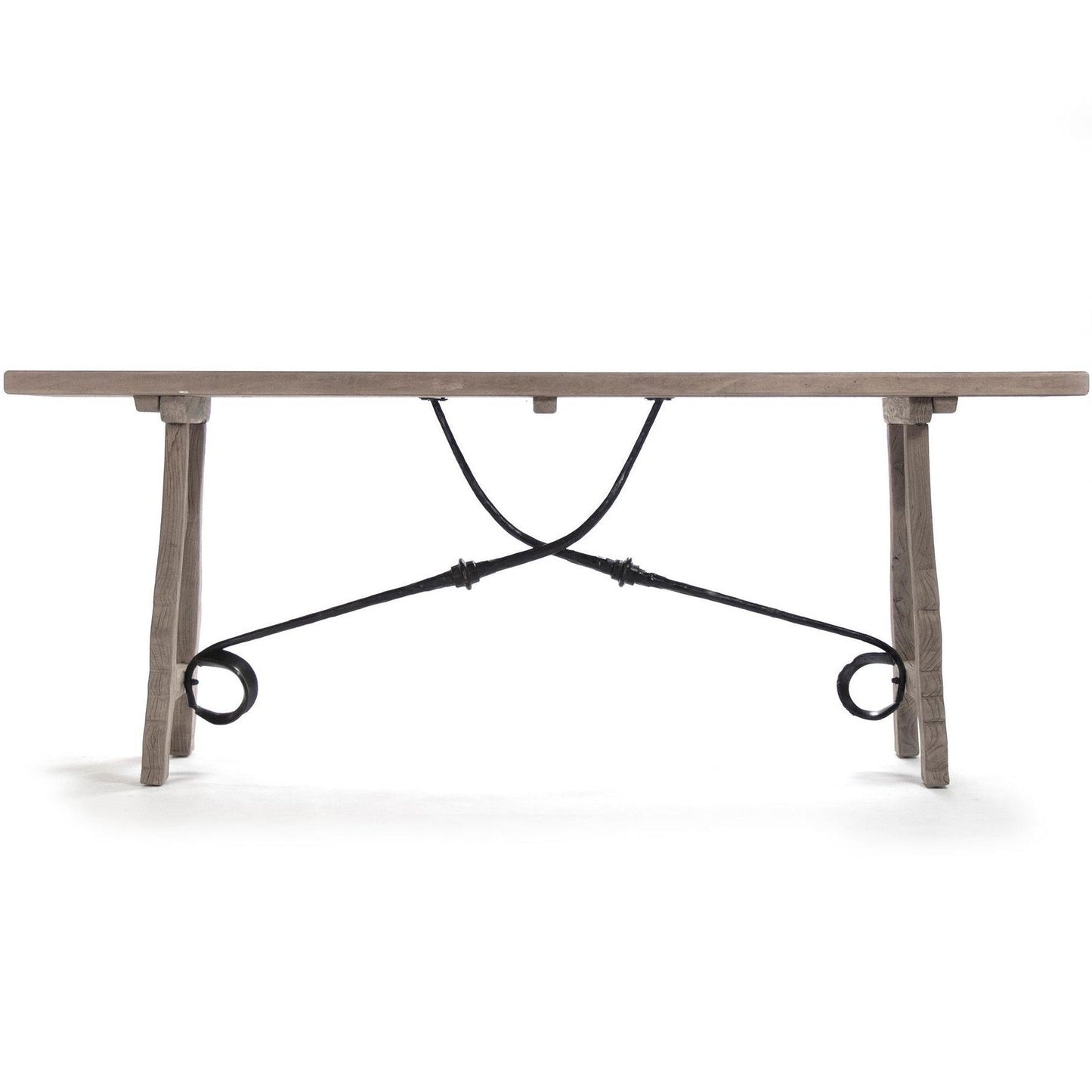 Console rustique à volutes française