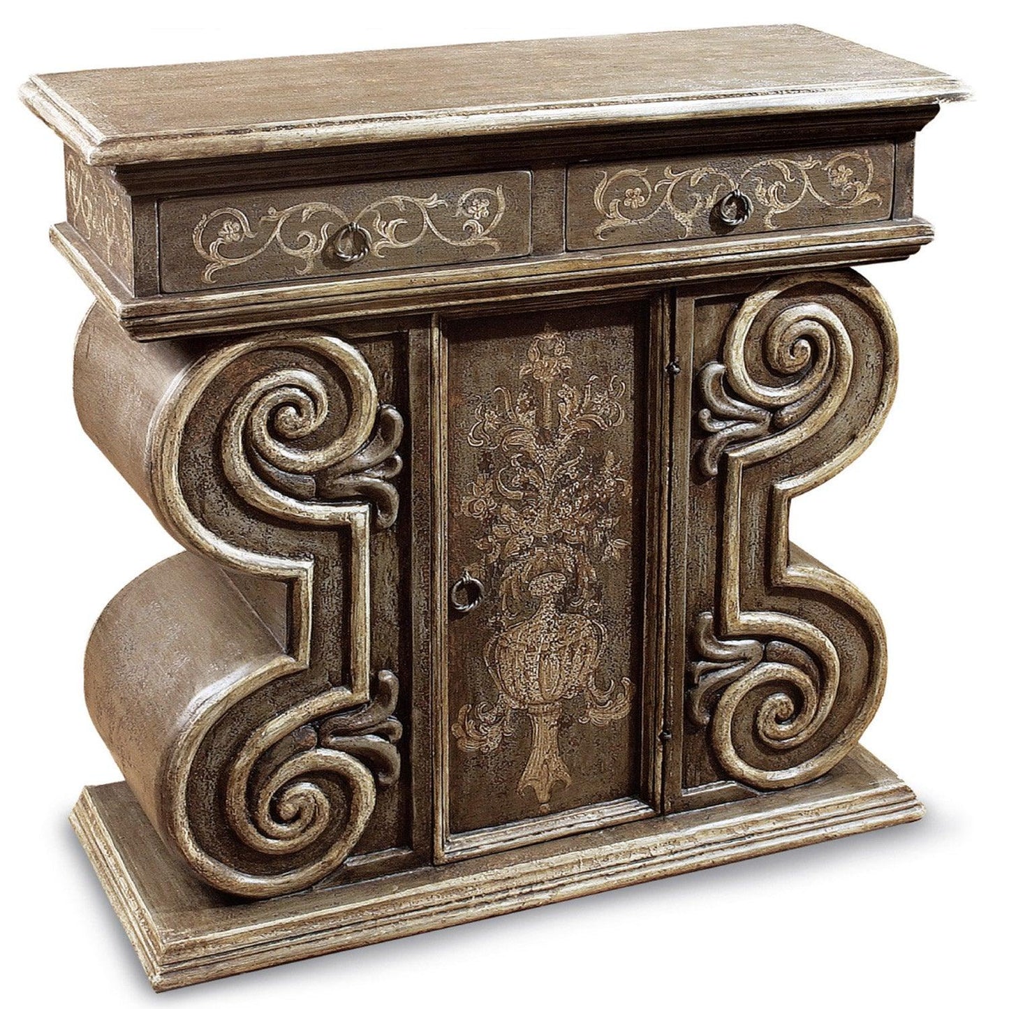 Console à porte secrète Leonardo Scroll Art