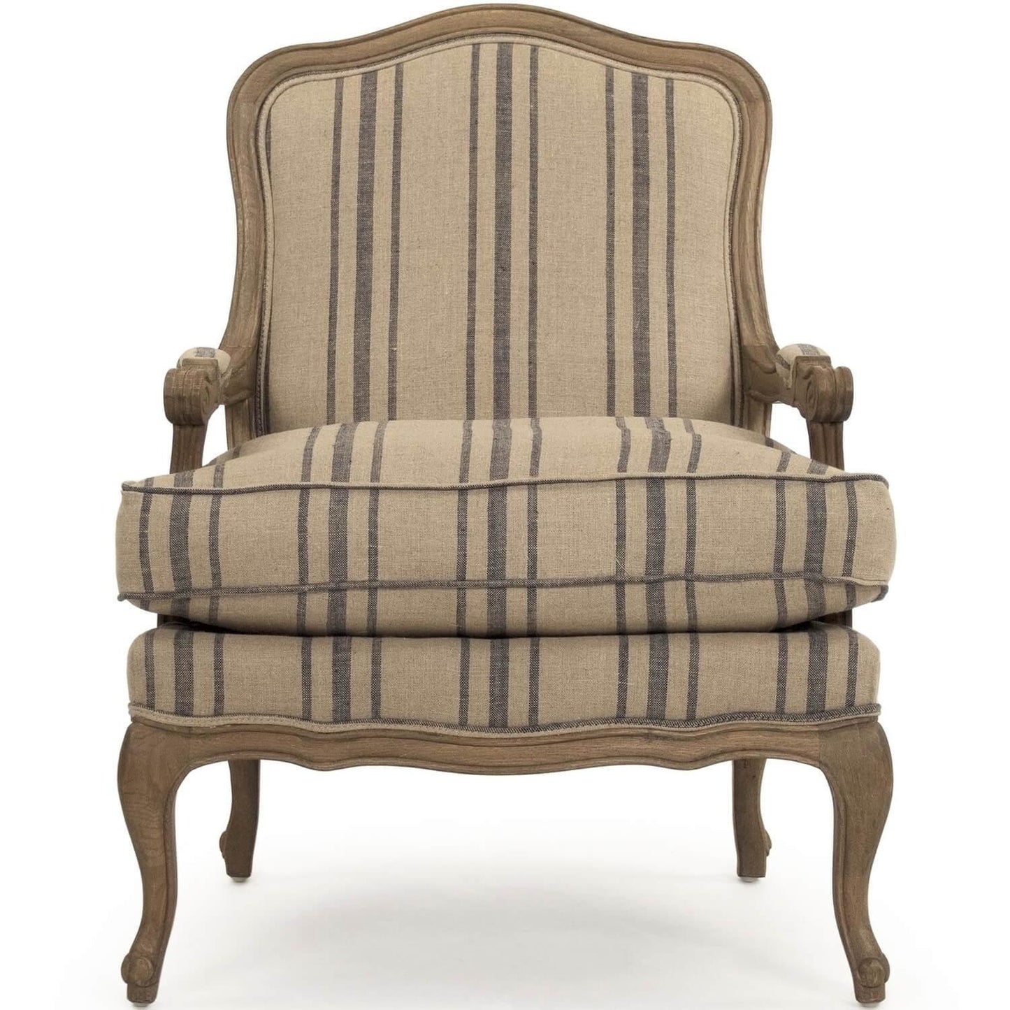 Fauteuil français à rayures