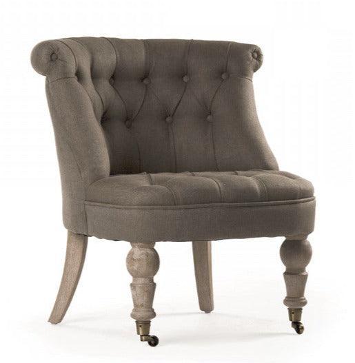 Fauteuil pantoufle touffeté aubergine