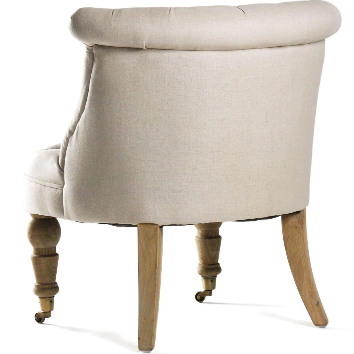 Fauteuil chausson touffeté en lin naturel