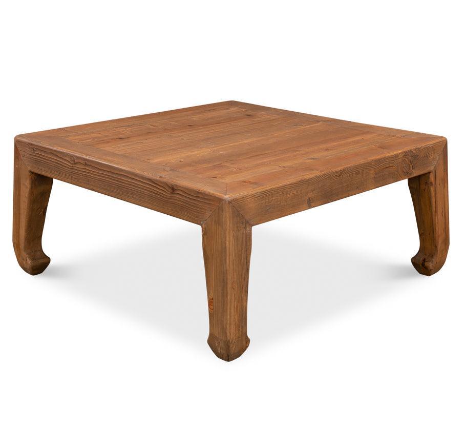 Table basse vintage en planches de style ferme bleu