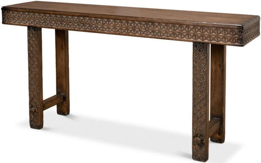 Console vintage marron à trappe