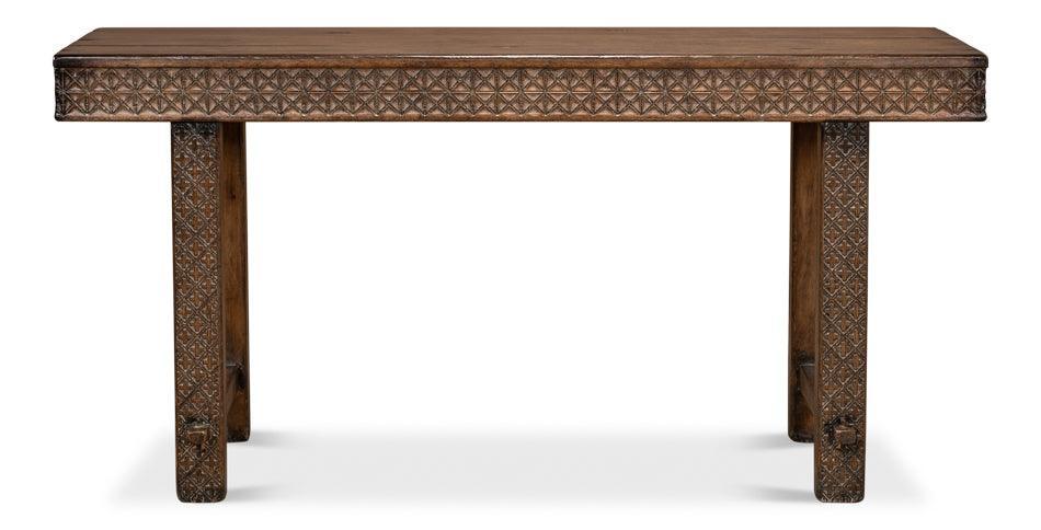 Console vintage marron à trappe