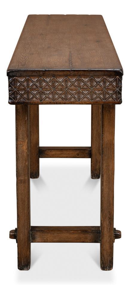 Console vintage marron à trappe