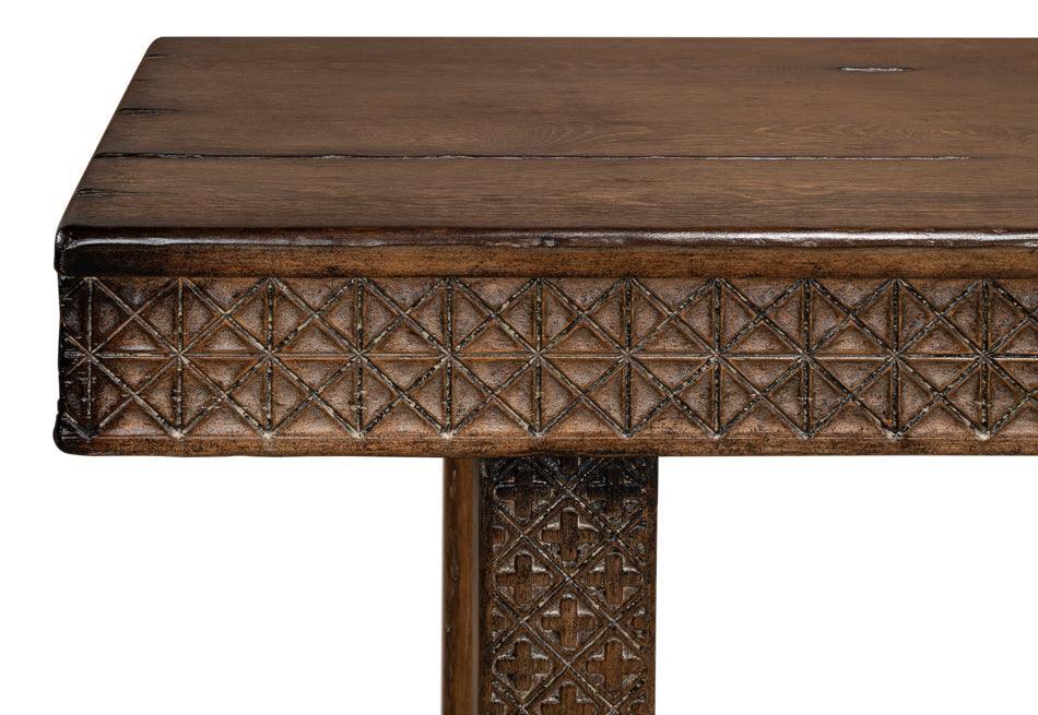Console vintage marron à trappe