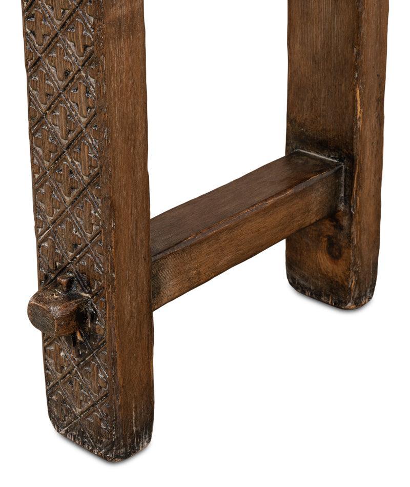 Console vintage marron à trappe