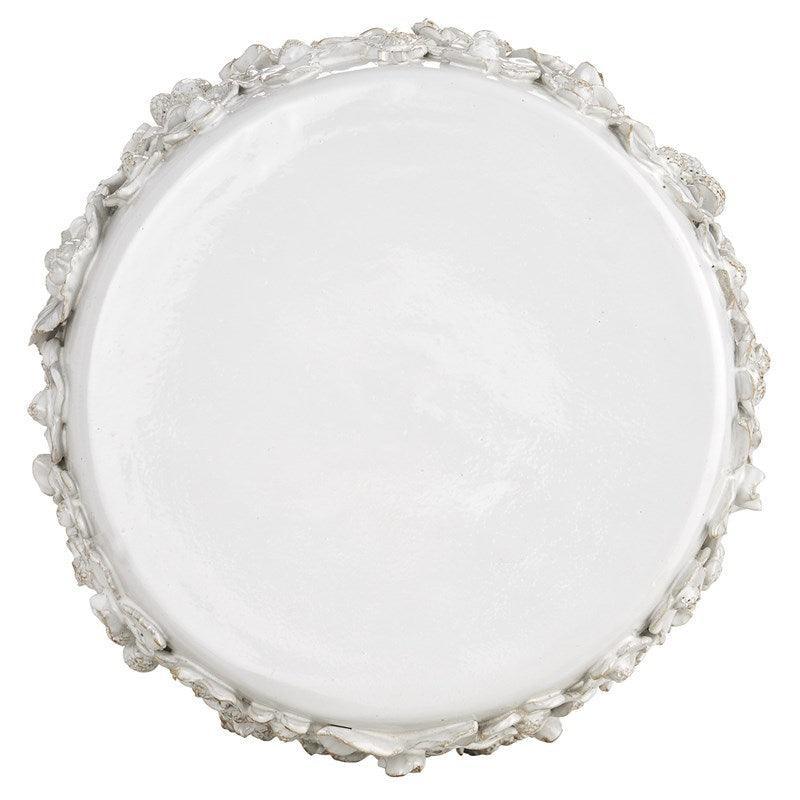 Table d'appoint florale en céramique blanche