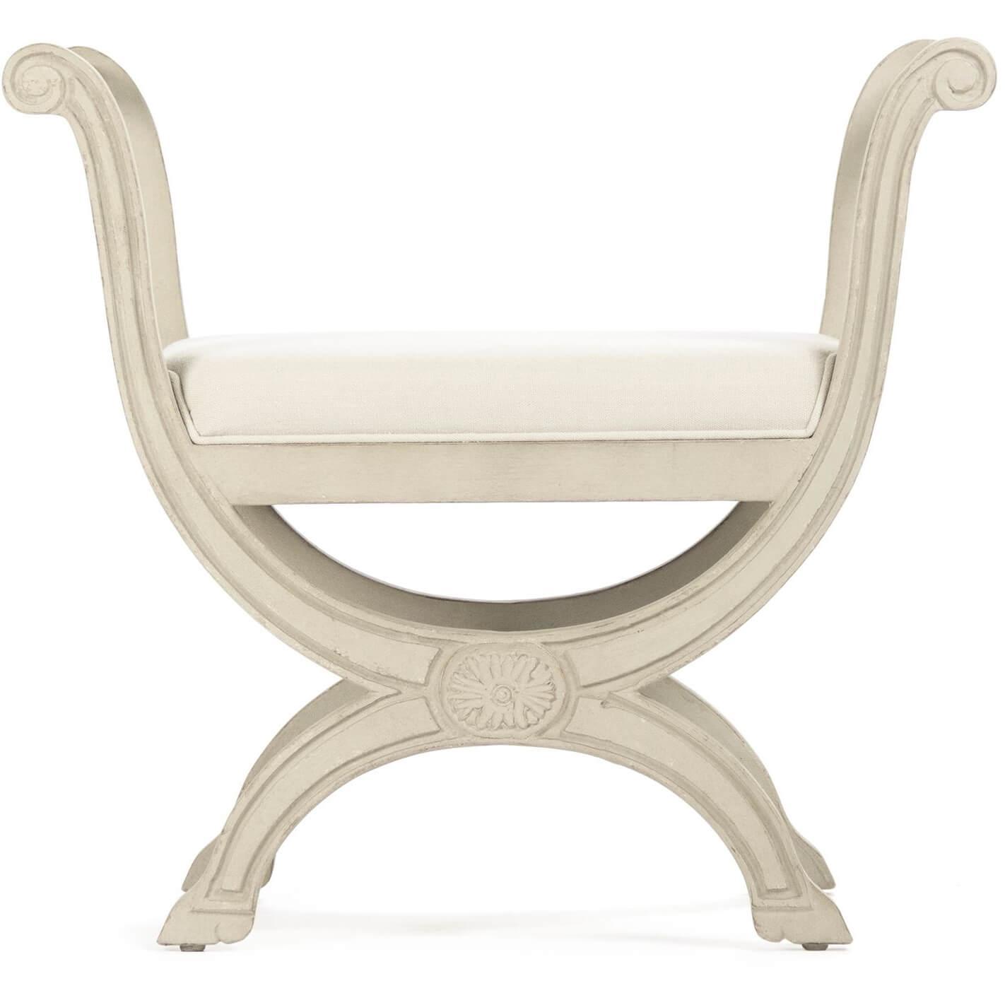 Tabouret de château blanc antique