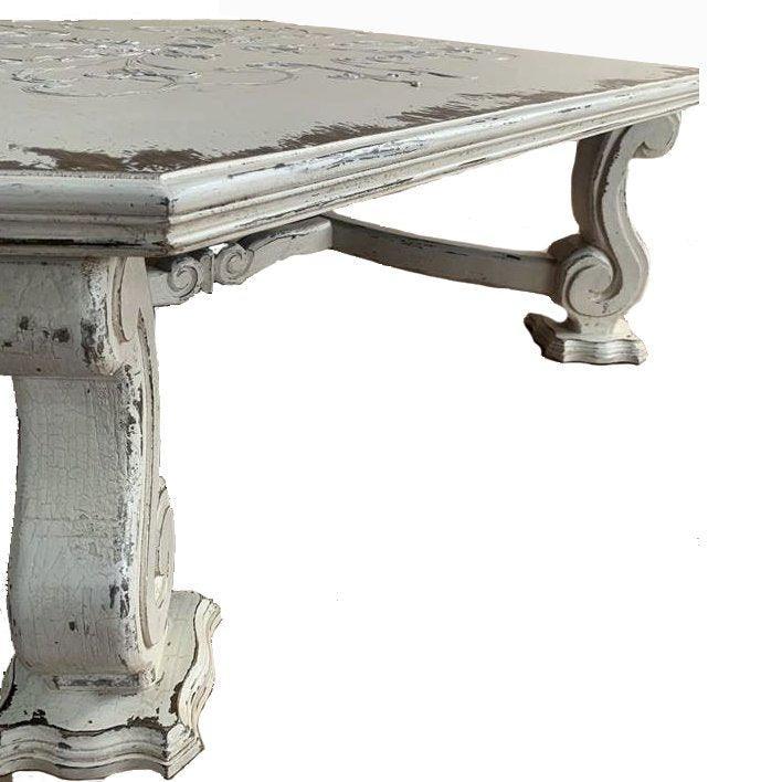 Table basse à volutes blanche Francesa